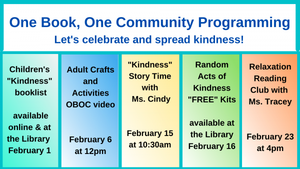 Louisville Public Library's One Book, One Community kindness programming schedule