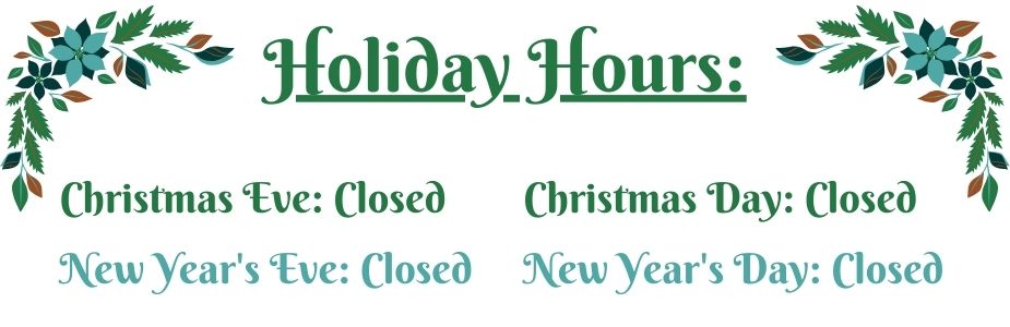 Closed Christmas Eve and Christmas Day